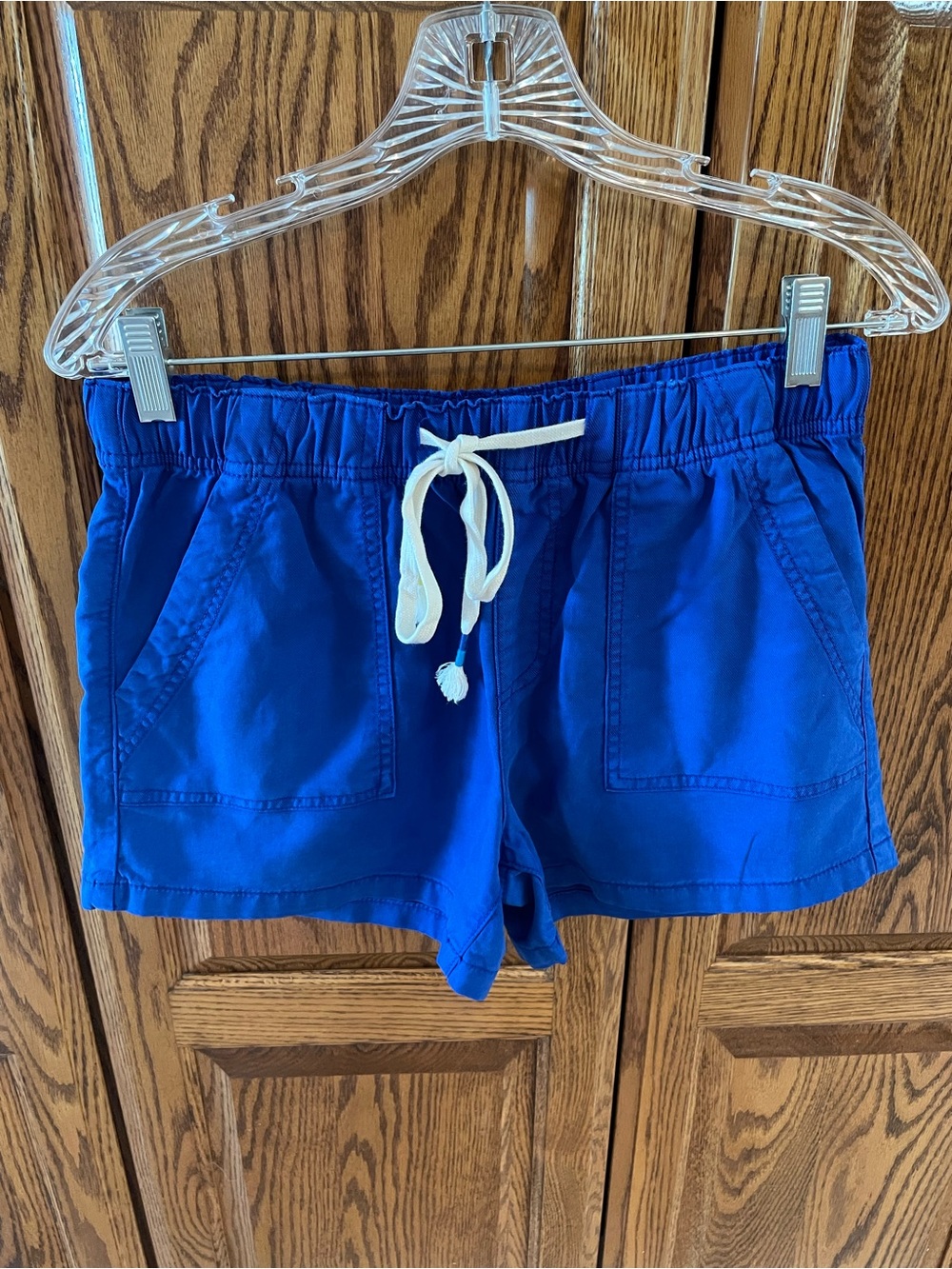 Roxy Royal Blue Drawstring Athletic Shorts with White Tie